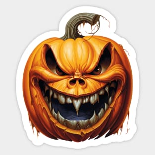 Creepy Halloween Pumpkin Sticker